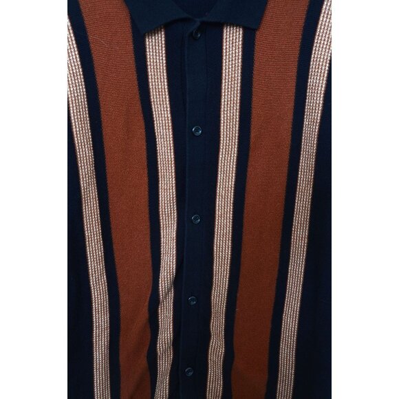 Express Men's Striped Button Down Cotton Sweater Old Money Preppy Grandpa MED - Picture 6 of 11